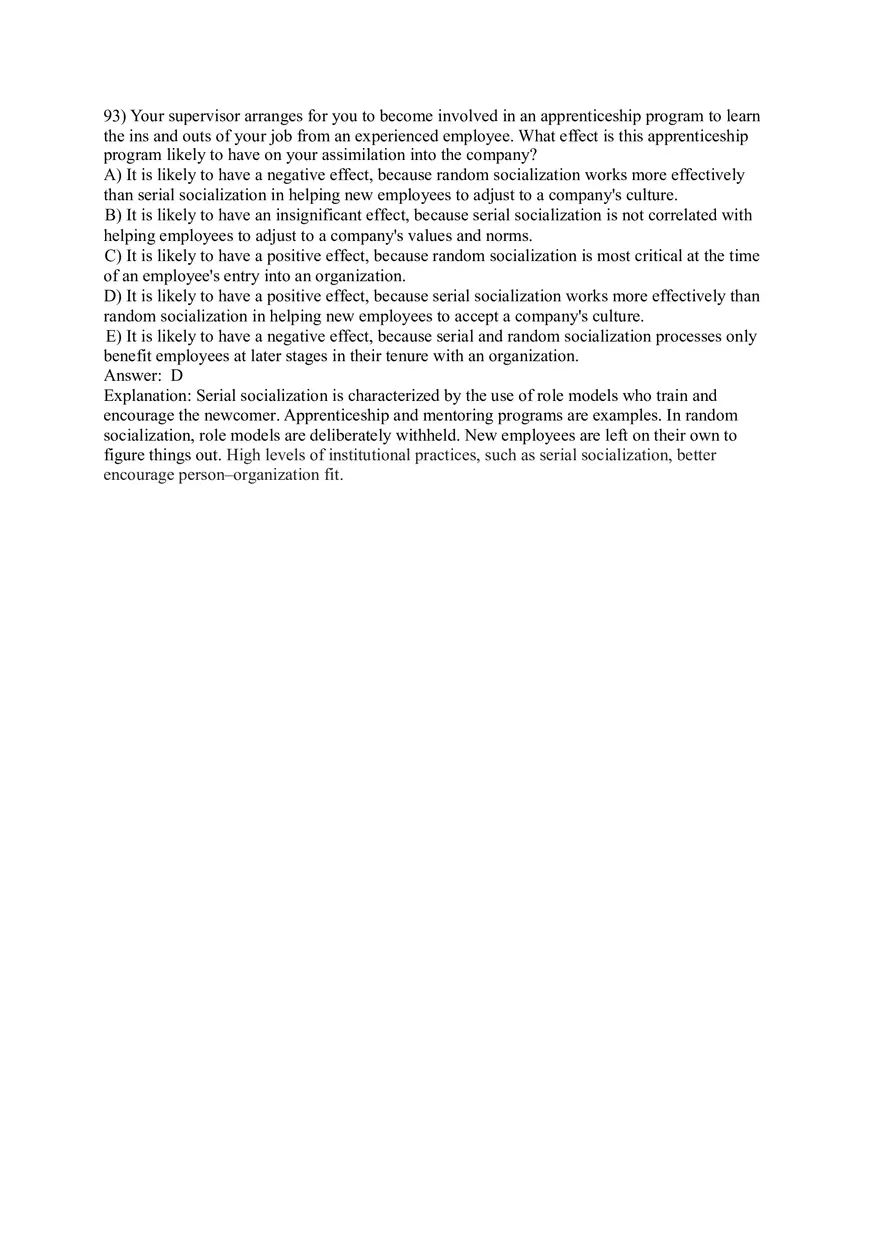 Organizational Behavior (Organizational Culture) Answer Key Part 5 - Page 5