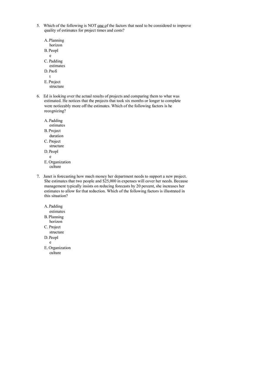 Project Management - Estimating Project Times and Costs - Page 2