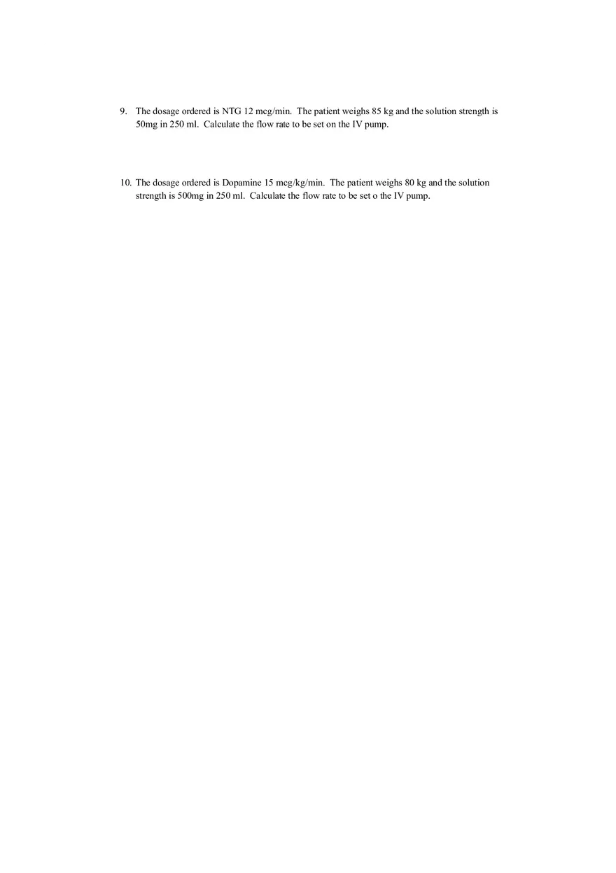 Drug and Dosage Critical Care Practice Problems - Page 2