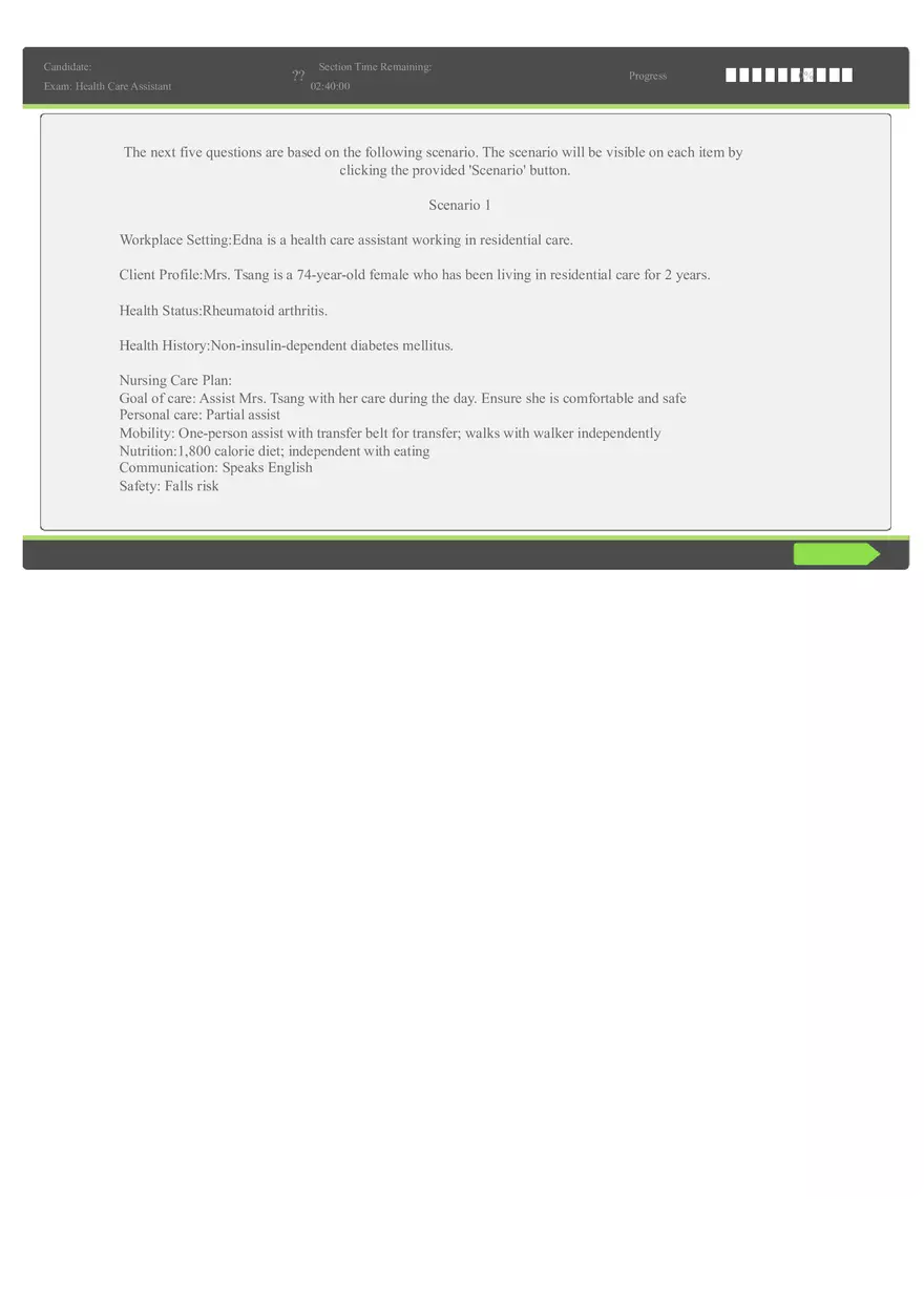 Working as a Health Care Aide Sample Questions (This is for Practice) - Page 2