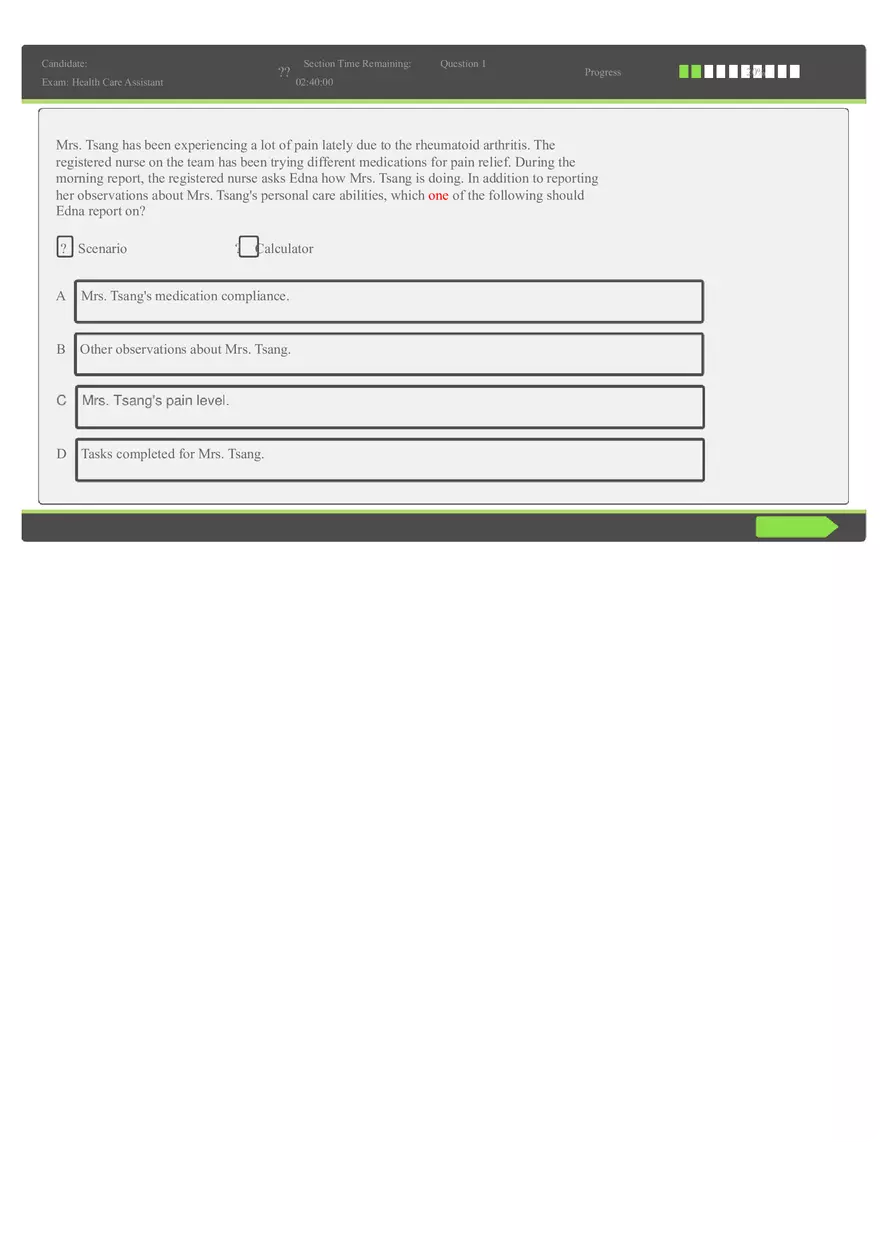 Working as a Health Care Aide Sample Questions (This is for Practice) - Page 3