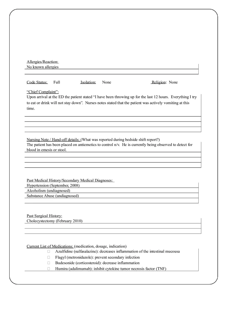 Revised Care Plan - Gastroenteritis - Page 1