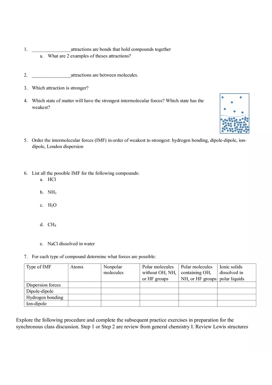 Liquids and Intermolecular Forces Practice Problems - Page 1