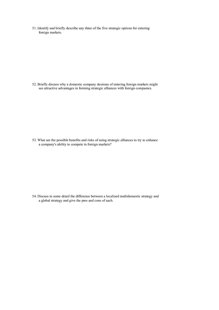 Strategies for Competing in International Markets Questions Part 2 - Page 8