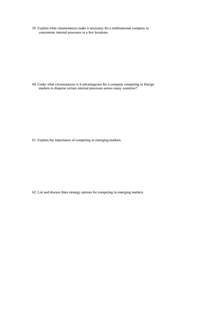 Strategies for Competing in International Markets Questions Part 2 - Page 10