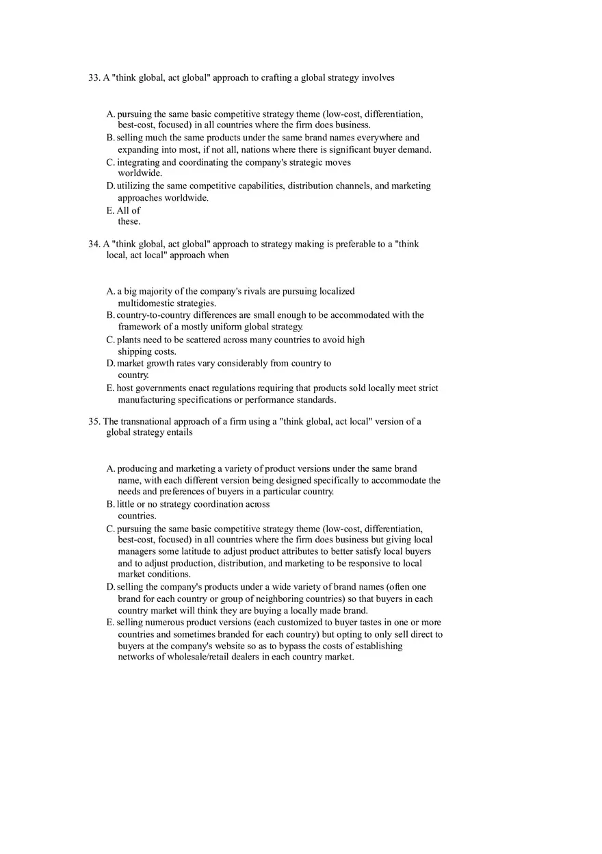 Strategies for Competing in International Markets Questions Part 2 - Page 2