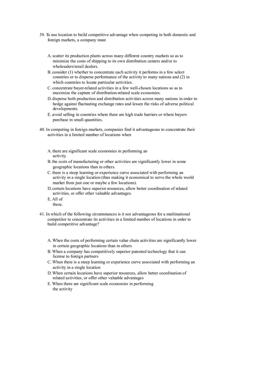 Strategies for Competing in International Markets Questions Part 2 - Page 4