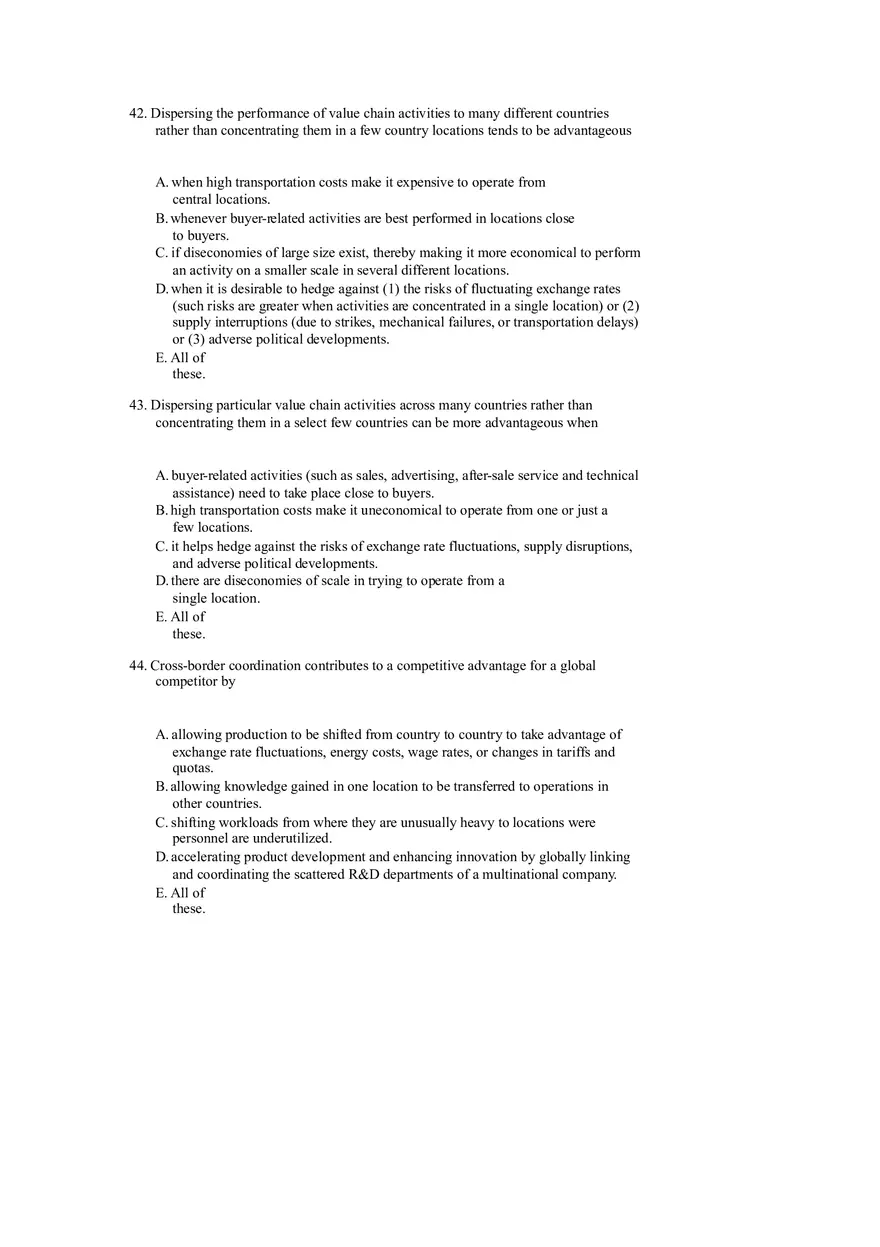 Strategies for Competing in International Markets Questions Part 2 - Page 5