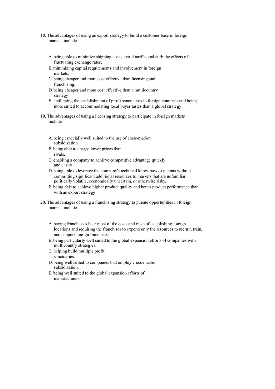 Strategies for Competing in International Markets Questions Part 1 - Page 7