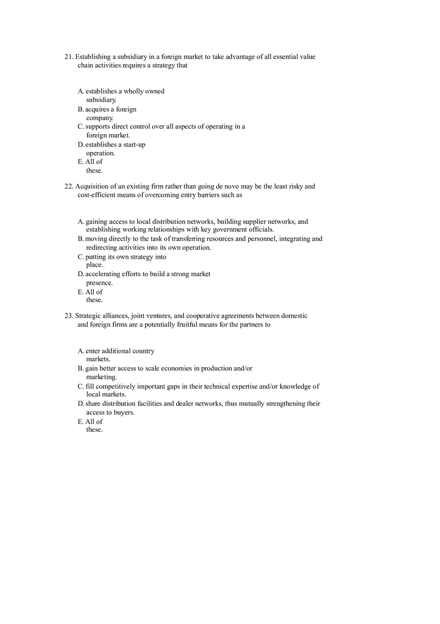 Strategies for Competing in International Markets Questions Part 1 - Page 8
