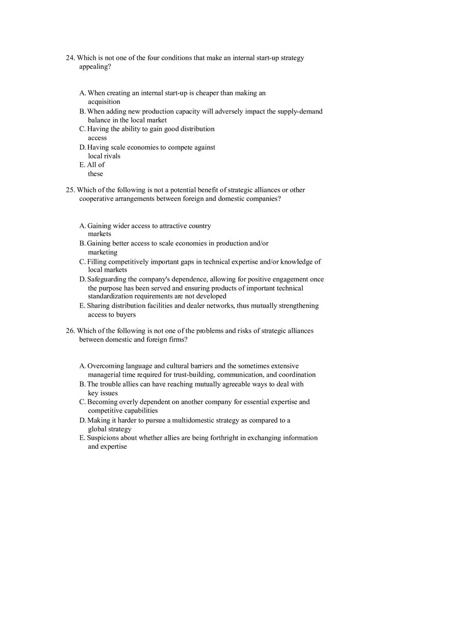 Strategies for Competing in International Markets Questions Part 1 - Page 9