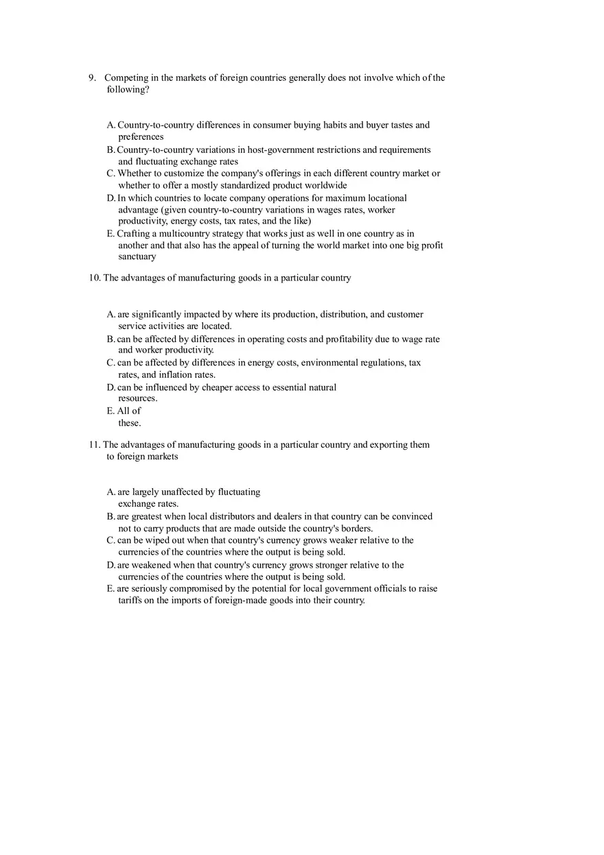 Strategies for Competing in International Markets Questions Part 1 - Page 4