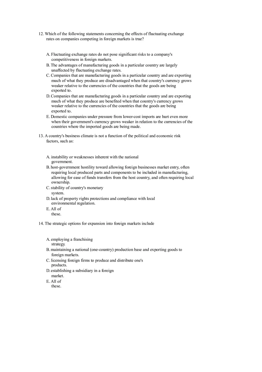 Strategies for Competing in International Markets Questions Part 1 - Page 5