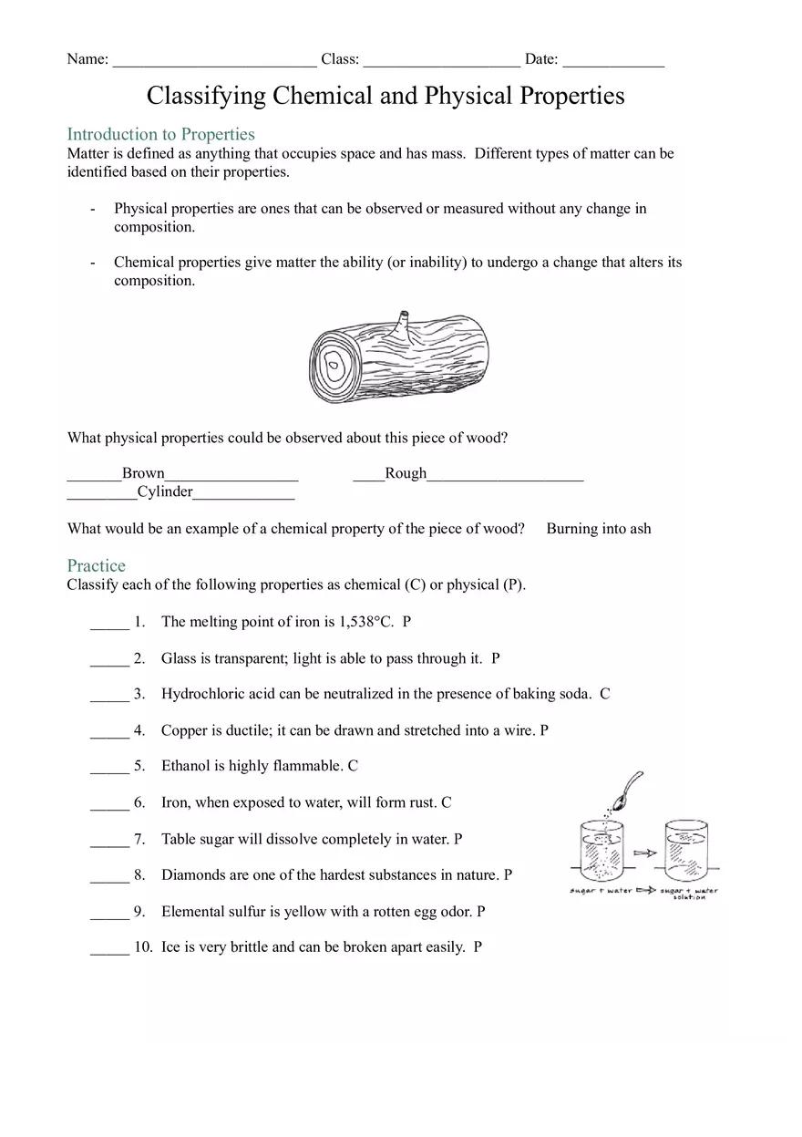 Classifying Chemical and Physical Properties - Page 1