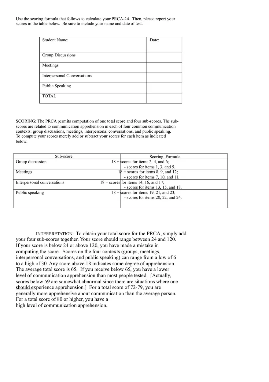 Personal Report of Communication Apprehension - Page 2