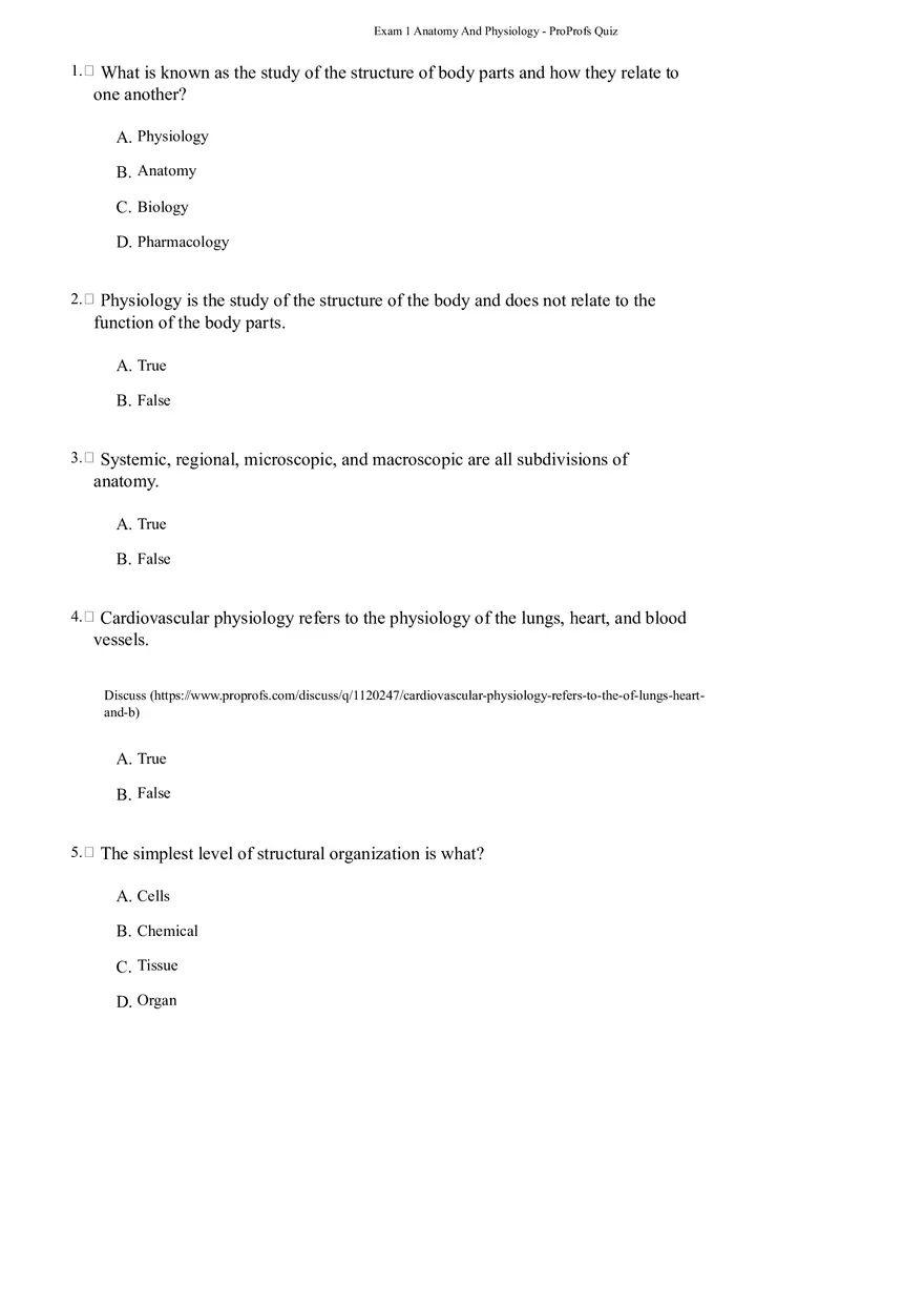 Anatomy And Physiology - Page 1