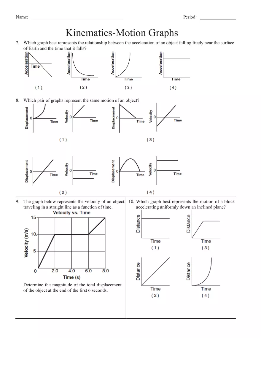 Kinematics-Motion Graphs - Page 2