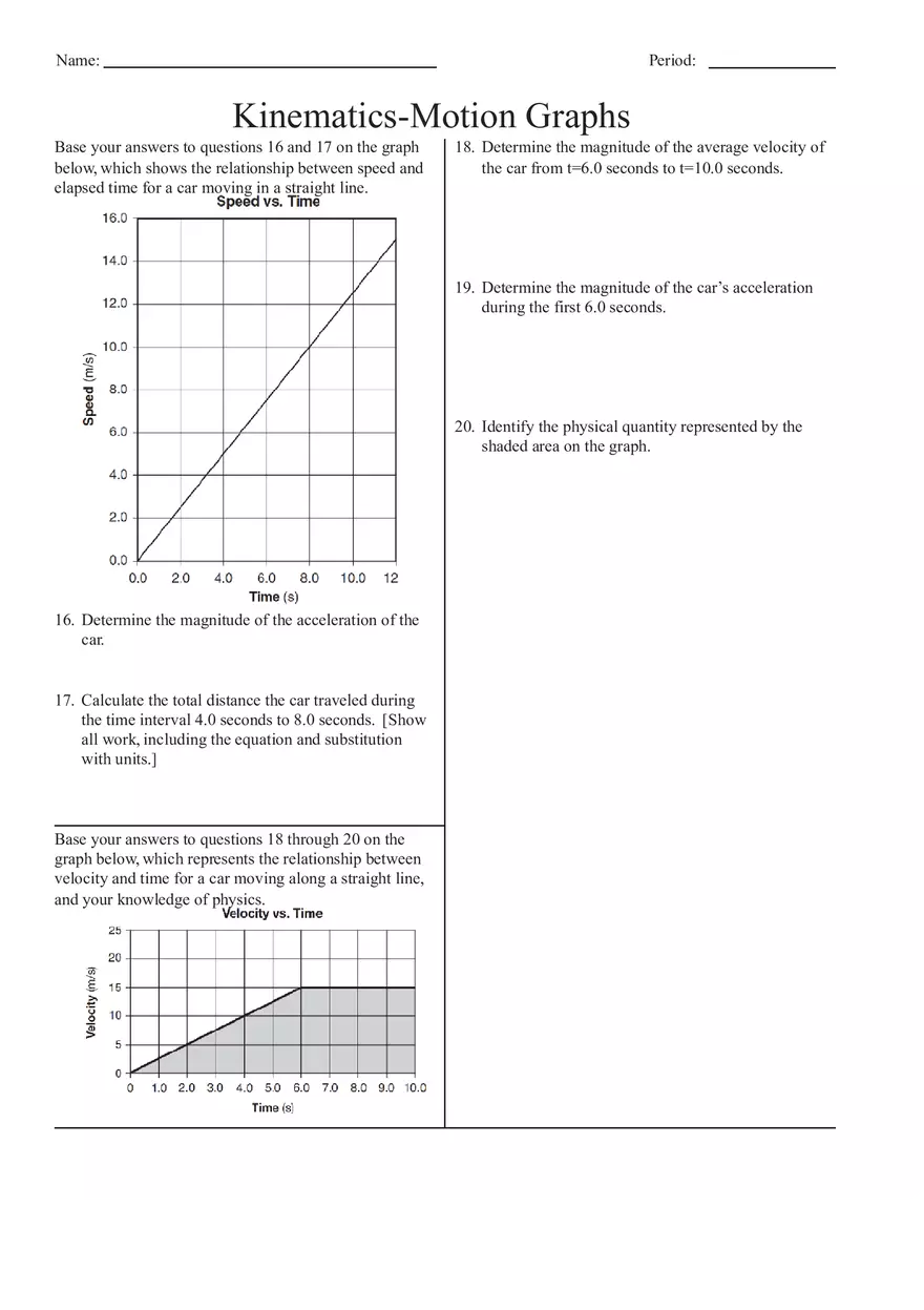 Kinematics-Motion Graphs - Page 4