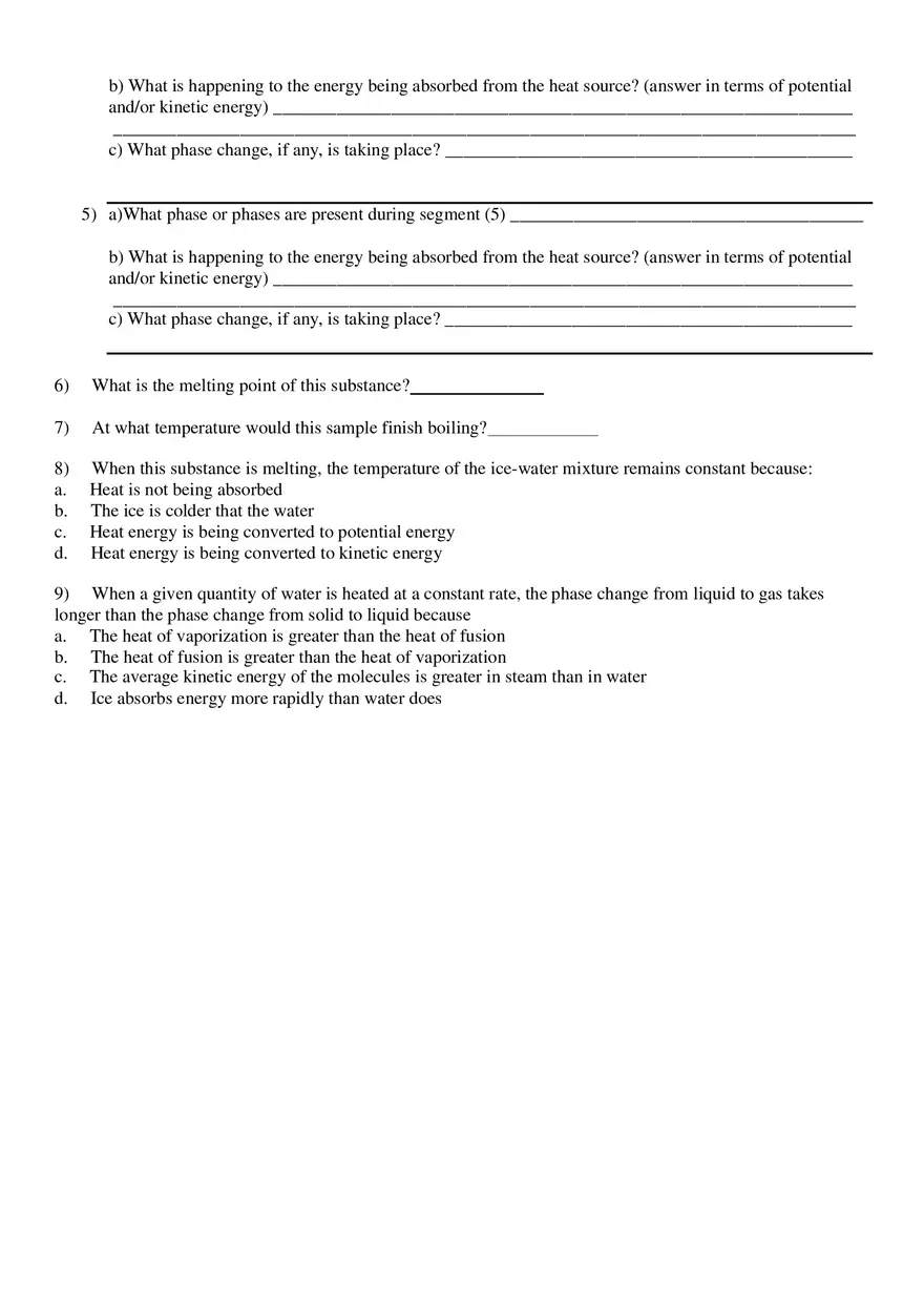Heating Curve Worksheet - Page 2