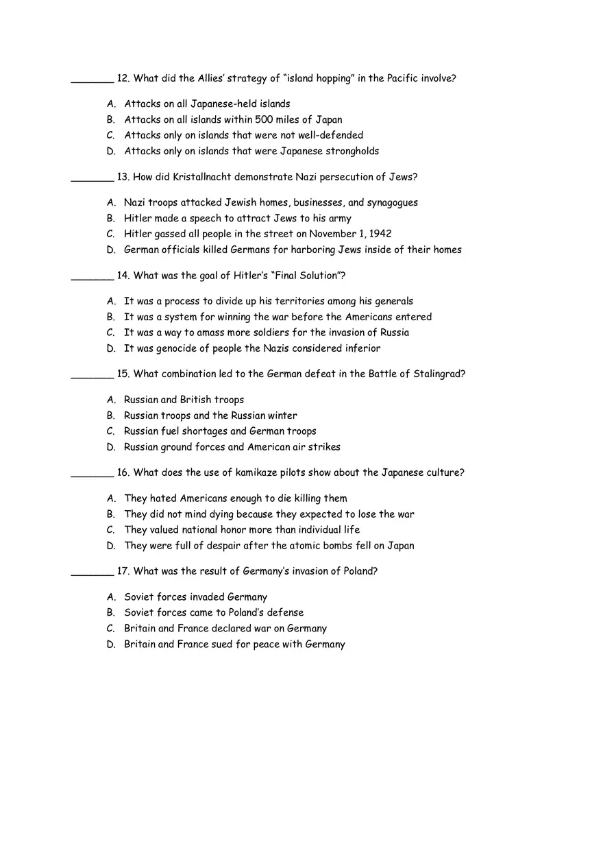 World History Chapter 16 Test - Page 3