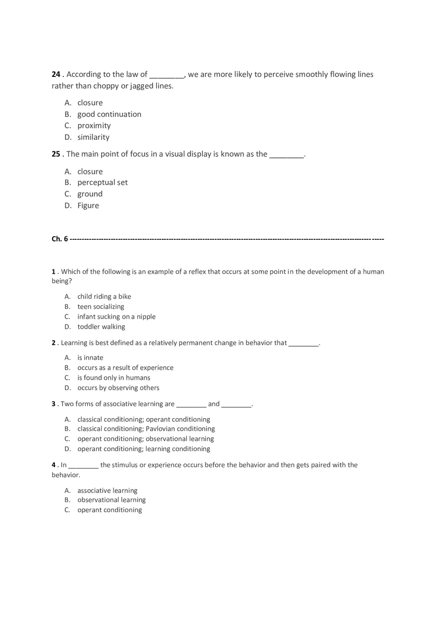 Introduction to Psychology Test Ch. 4-5-6 - Page 10