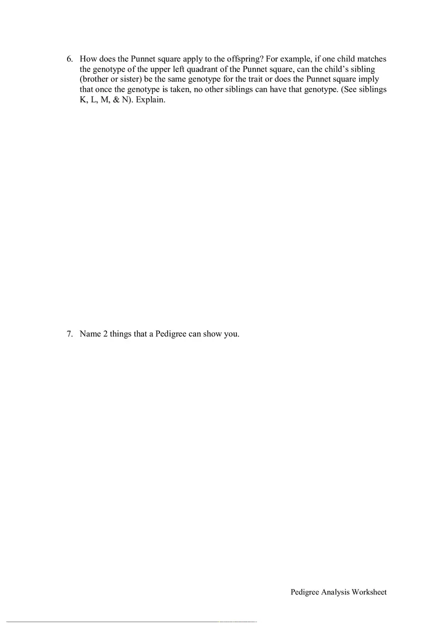 Pedigree Analysis Worksheet - Page 3