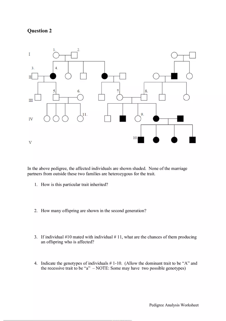 Pedigree Analysis Worksheet - Page 4