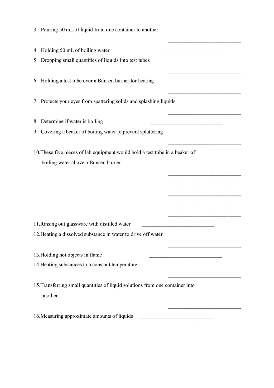 Lab Equipment Activity - Page 2