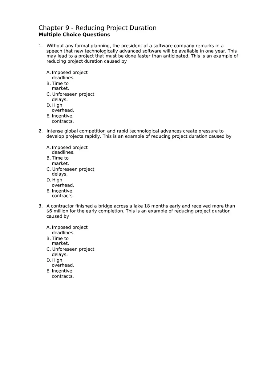 Chapter 9 - Reducing Project Duration - Page 1