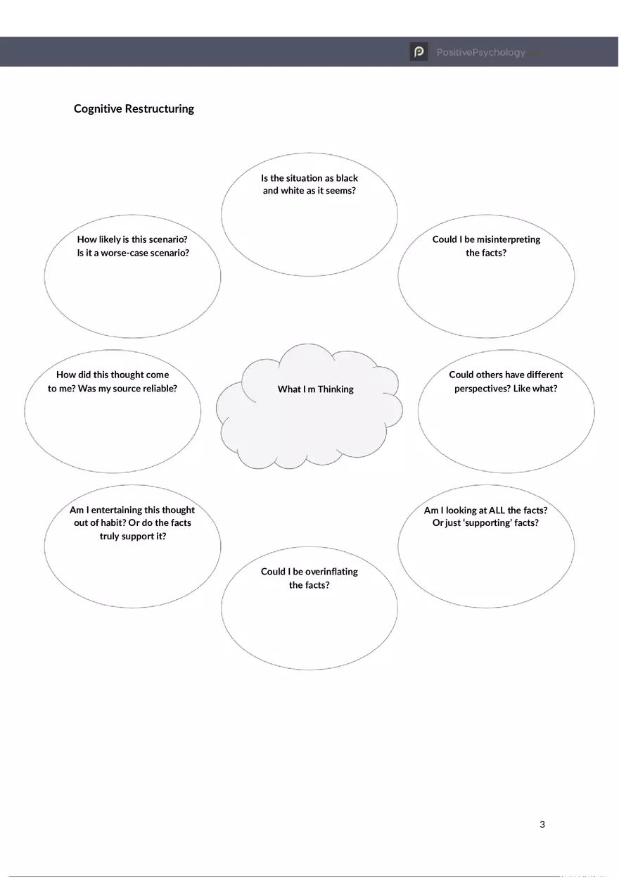 Cognitive Restructuring Worksheet - Page 3