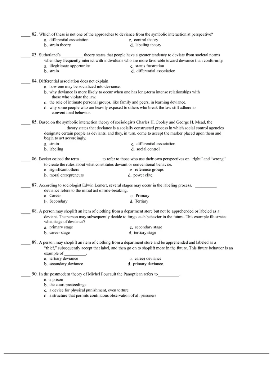 Intoduction to Sociology 100 Questions - Page 9