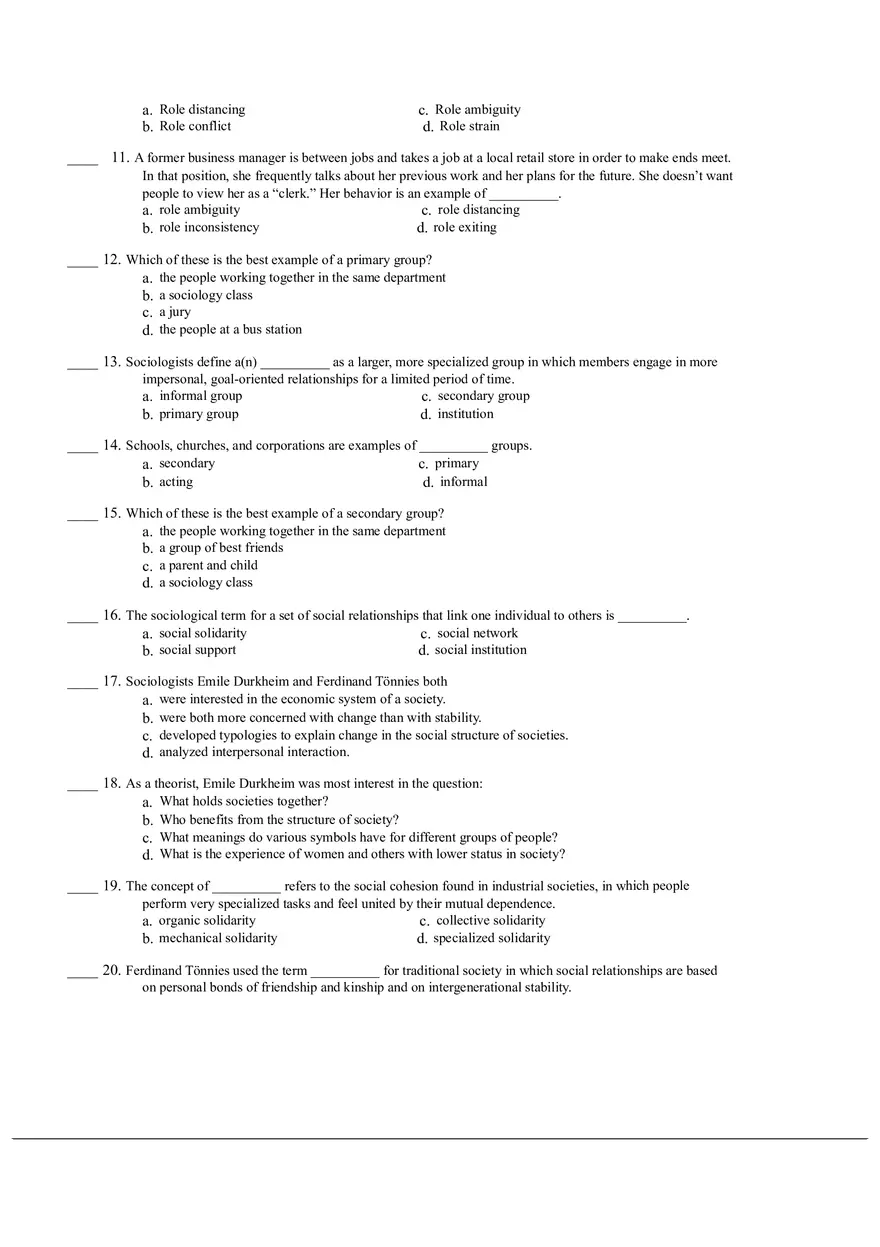 Intoduction to Sociology 100 Questions - Page 2