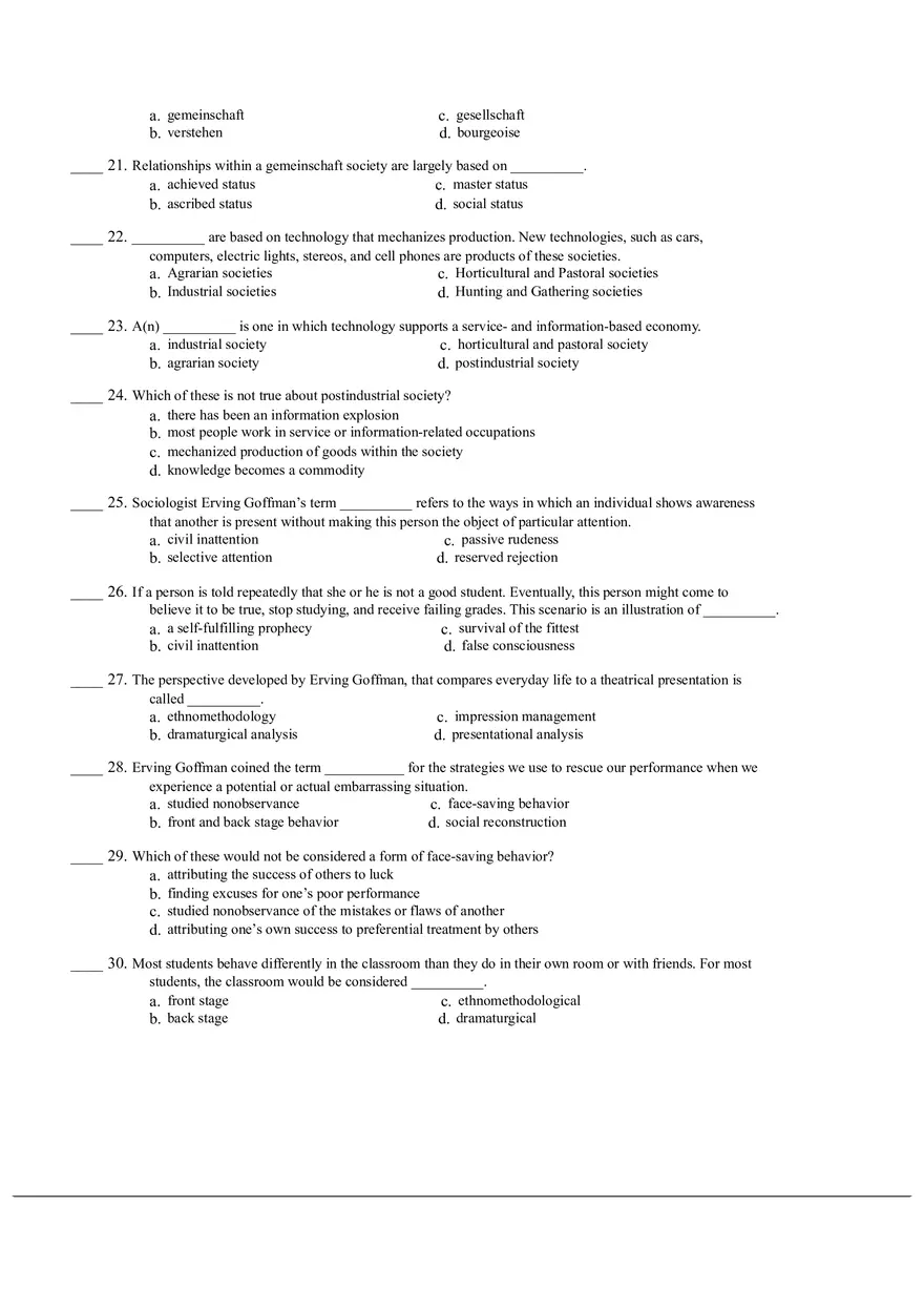 Intoduction to Sociology 100 Questions - Page 3