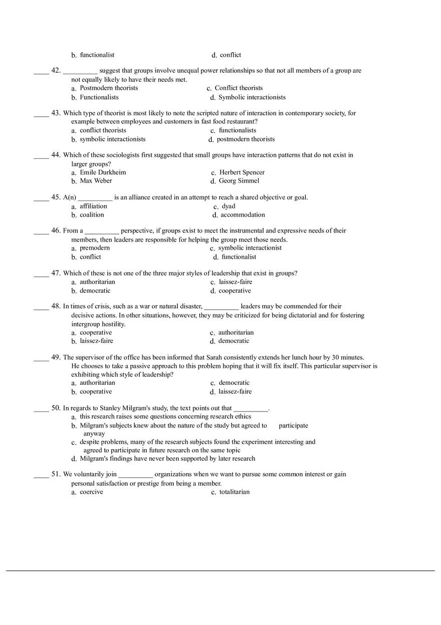 Intoduction to Sociology 100 Questions - Page 5