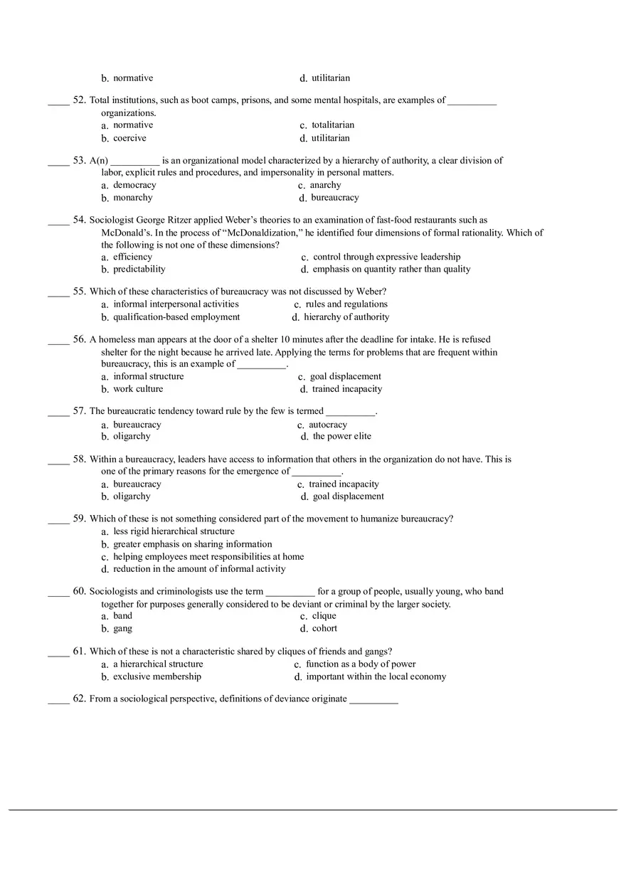 Intoduction to Sociology 100 Questions - Page 6