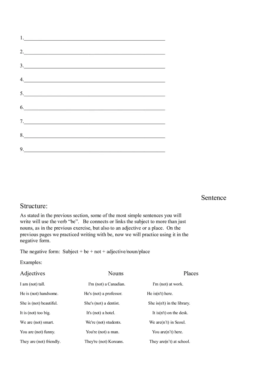 Sentence Building Pretest Ch2 - Page 2