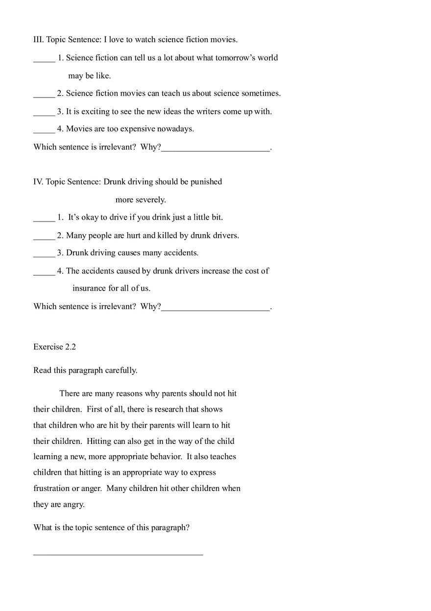 Sentence Building Pretest Ch2 - Page 3