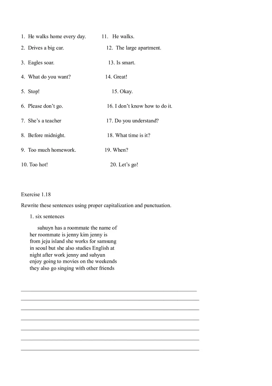 Sentence Building Pretest Ch1 - Page 8