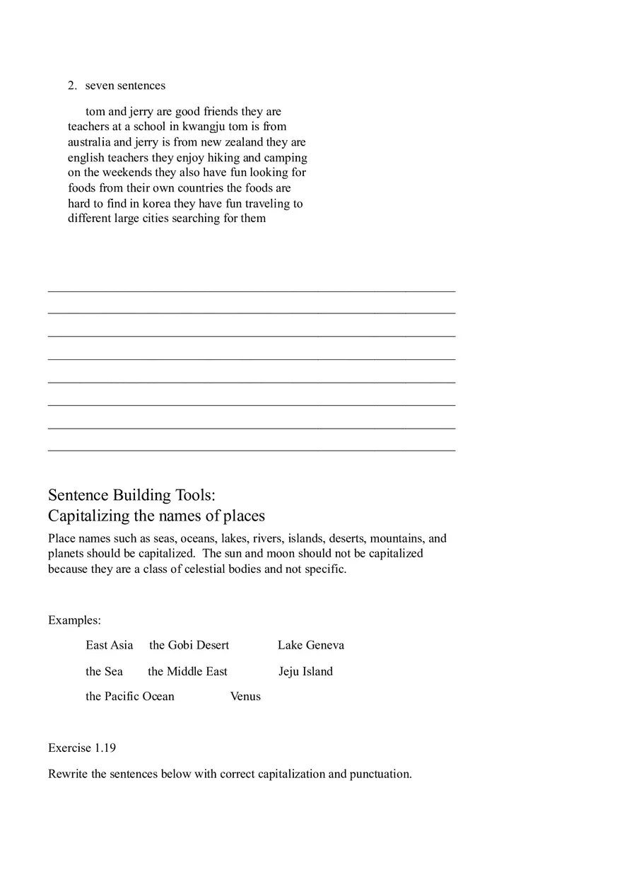 Sentence Building Pretest Ch1 - Page 9