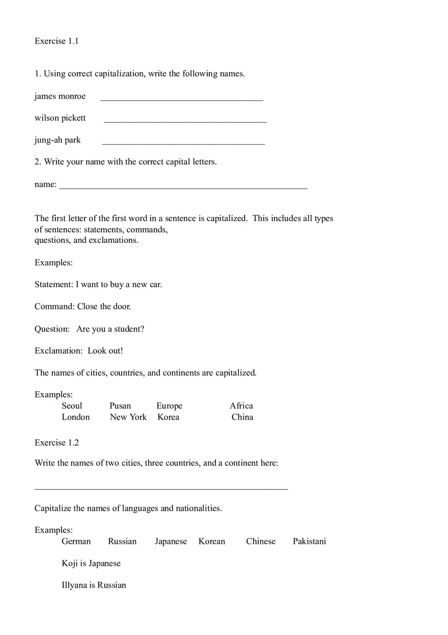 Sentence Building Pretest Ch1 - Page 11