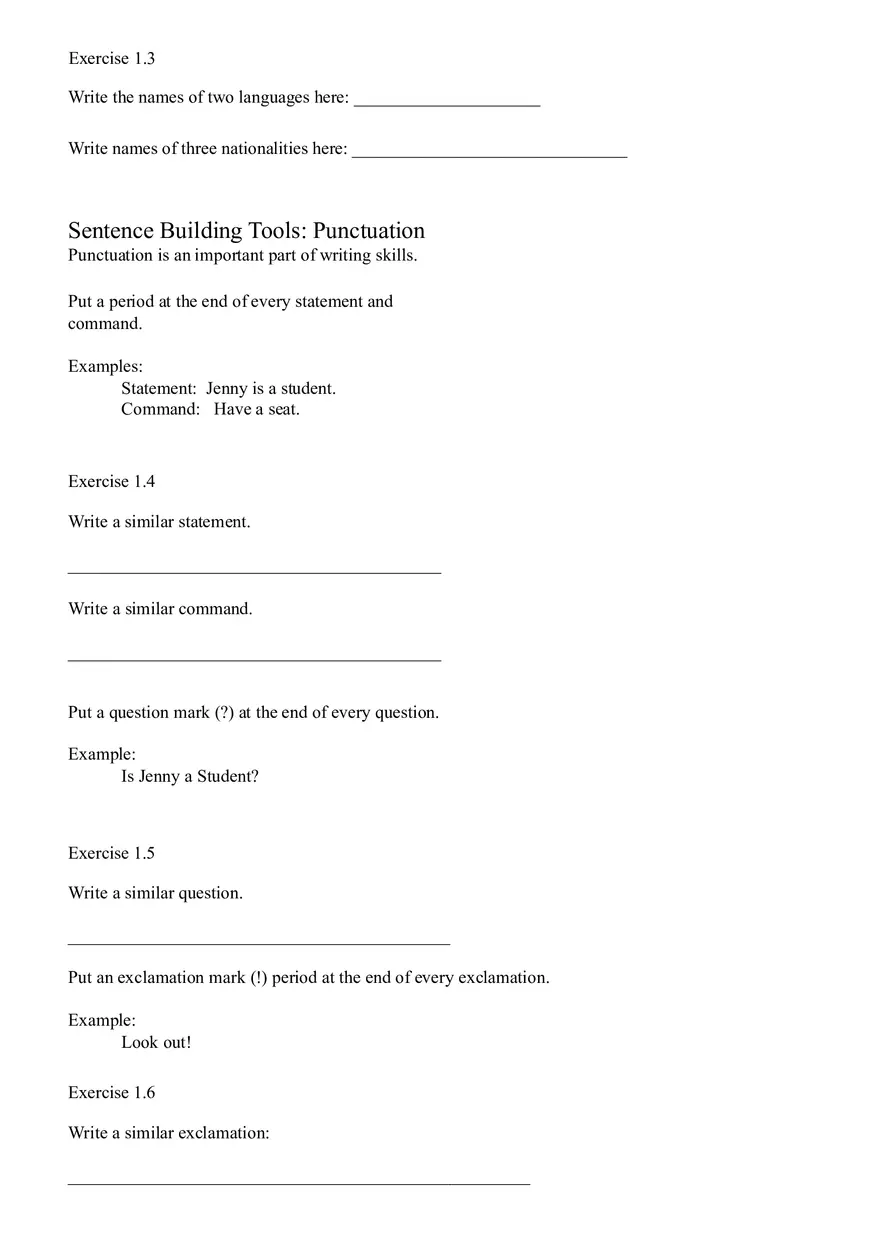 Sentence Building Pretest Ch1 - Page 12