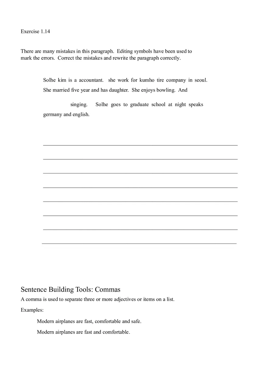 Sentence Building Pretest Ch1 - Page 4