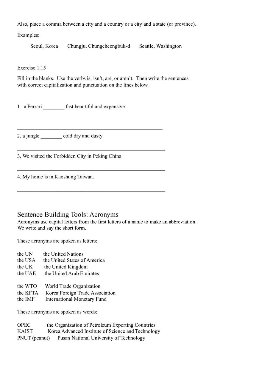 Sentence Building Pretest Ch1 - Page 5