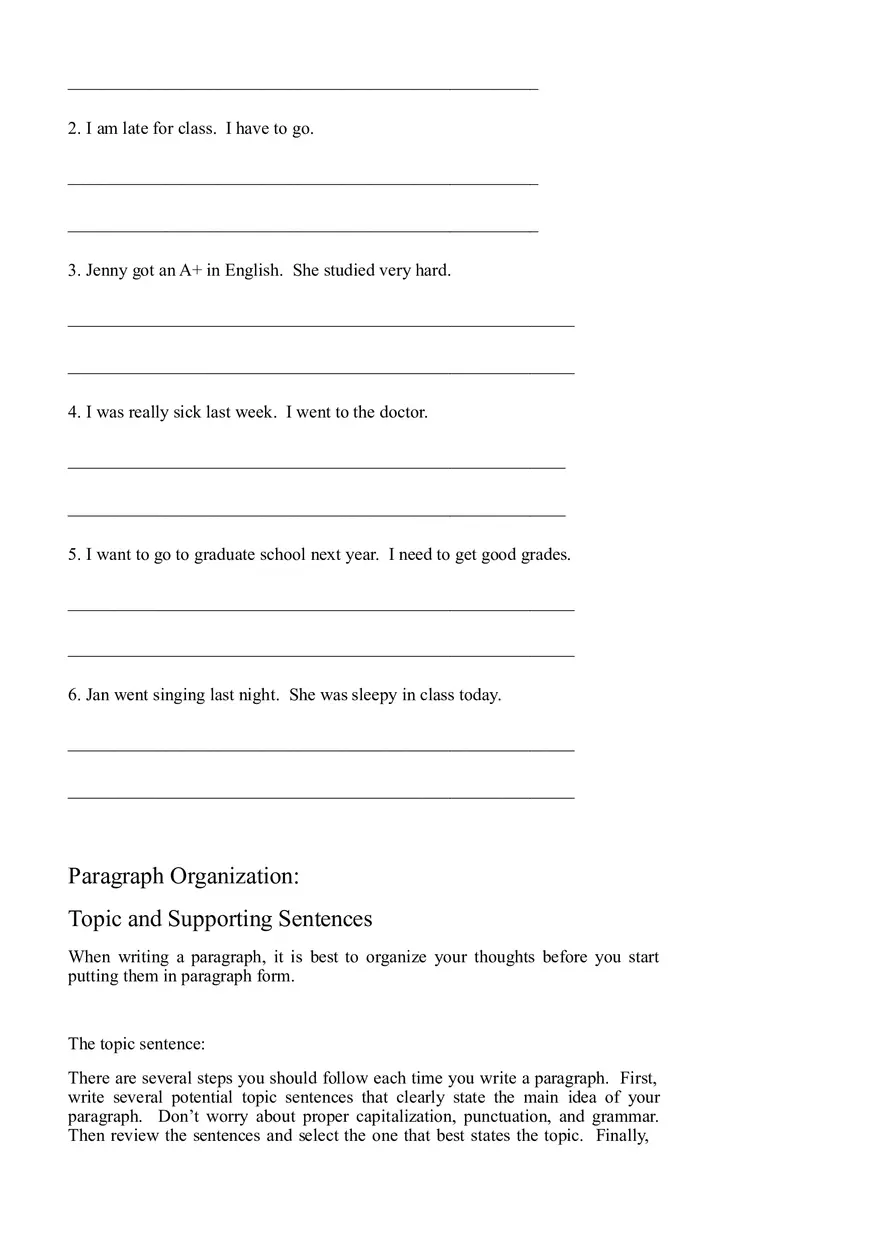 Sentence Building Pretest Ch5 - Page 9