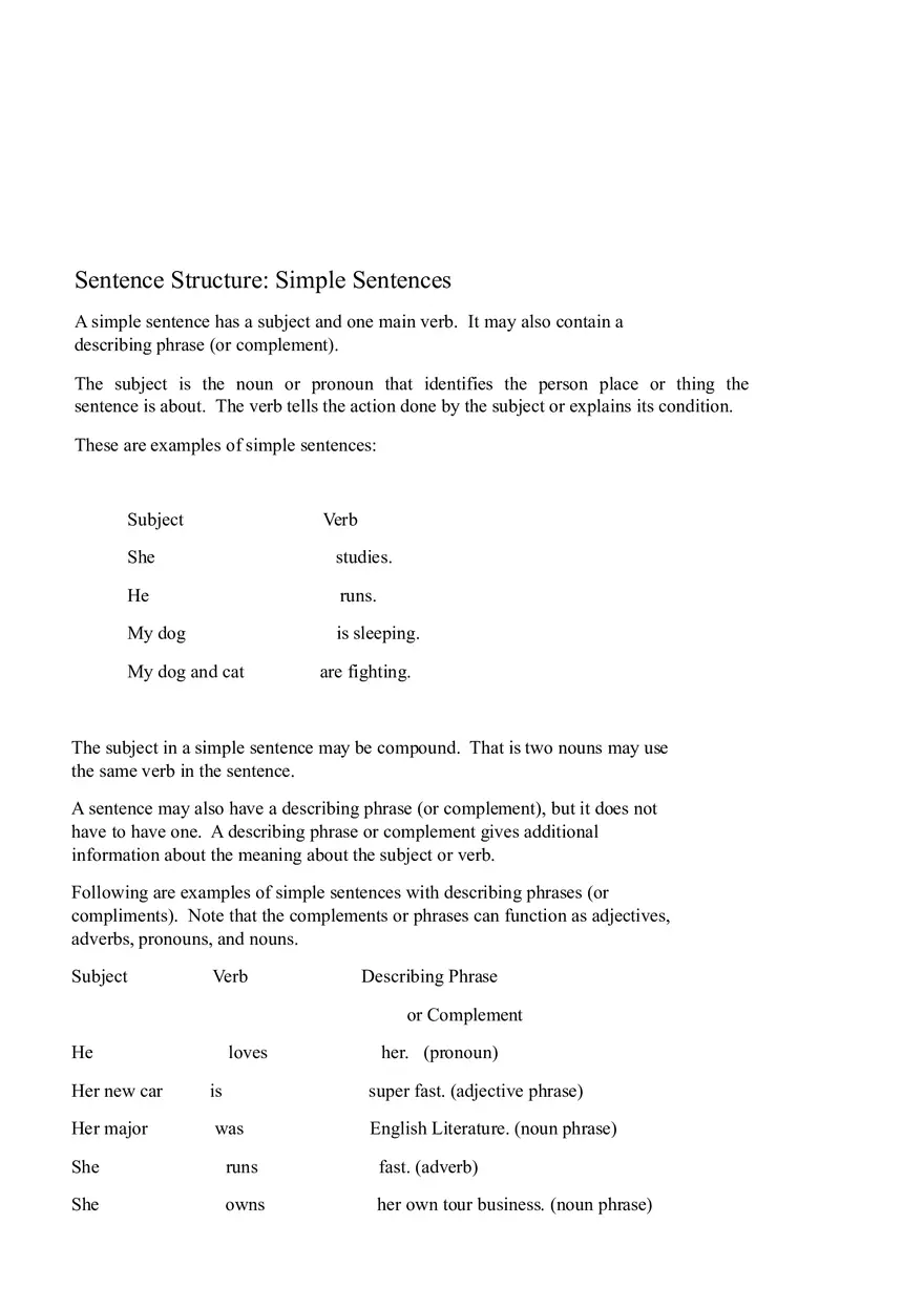 Sentence Building Pretest Ch5 - Page 1
