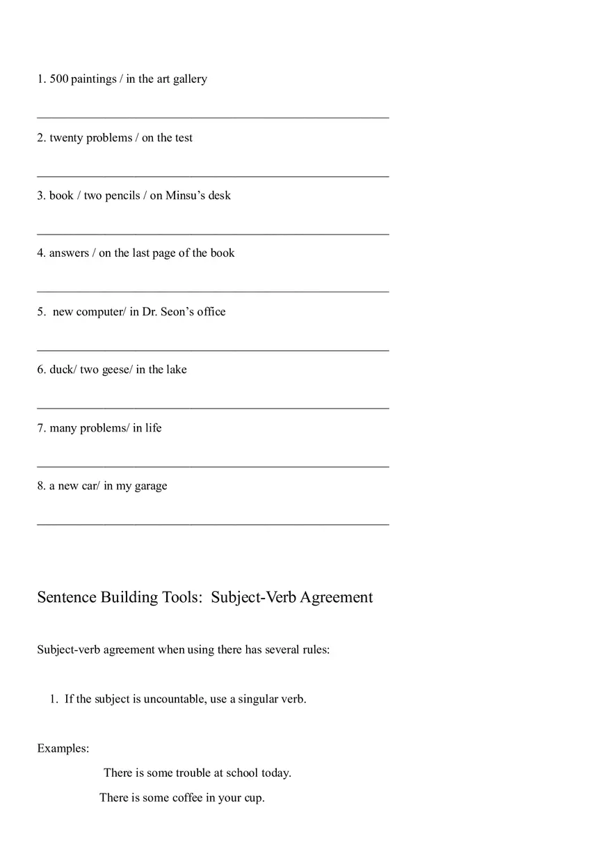 Sentence Building Pretest Ch4 - Page 7