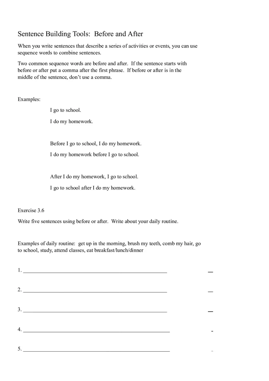 Sentence Building Pretest Ch4 - Page 10