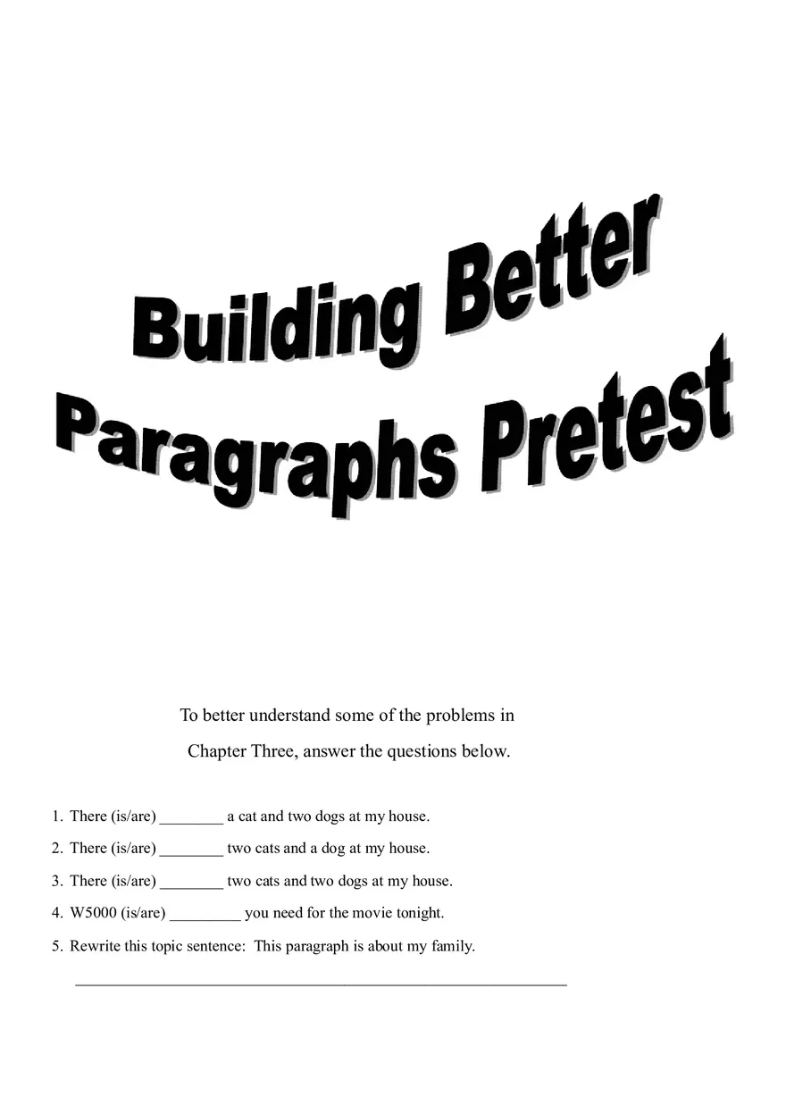 Sentence Building Pretest Ch4 - Page 1