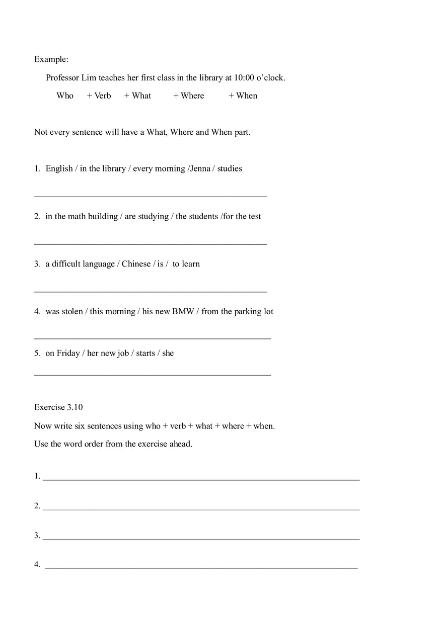 Sentence Building Pretest Ch4 - Page 4