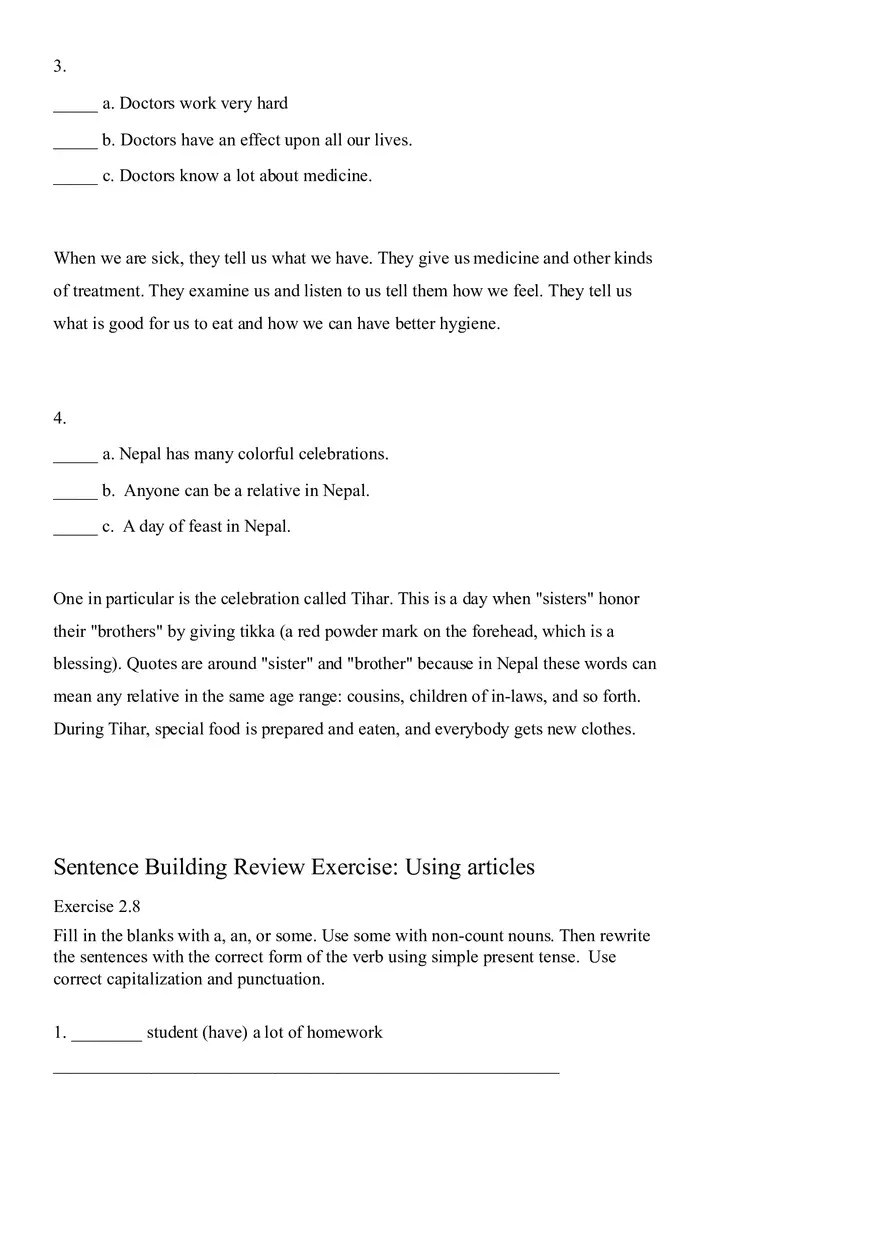 Sentence Building Pretest Ch3 - Page 7